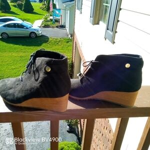 Dr. Scholl's Conquer lace-up Oxford wedge ankle booties - size 8 1/2